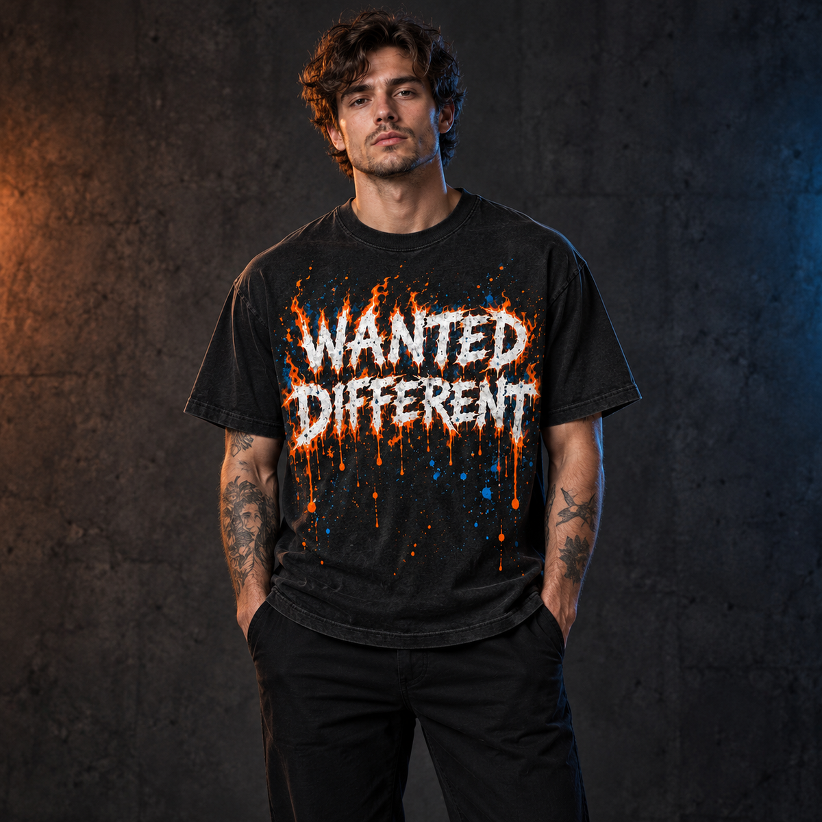Flame Logo Tee — AI model mockup