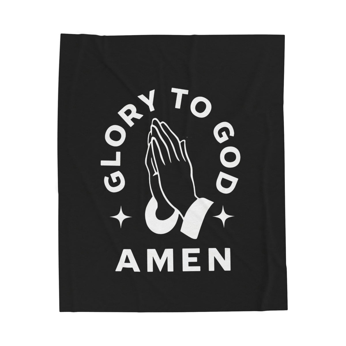 Glory to God Amen Prayer Hands Velveteen Plush Blanket