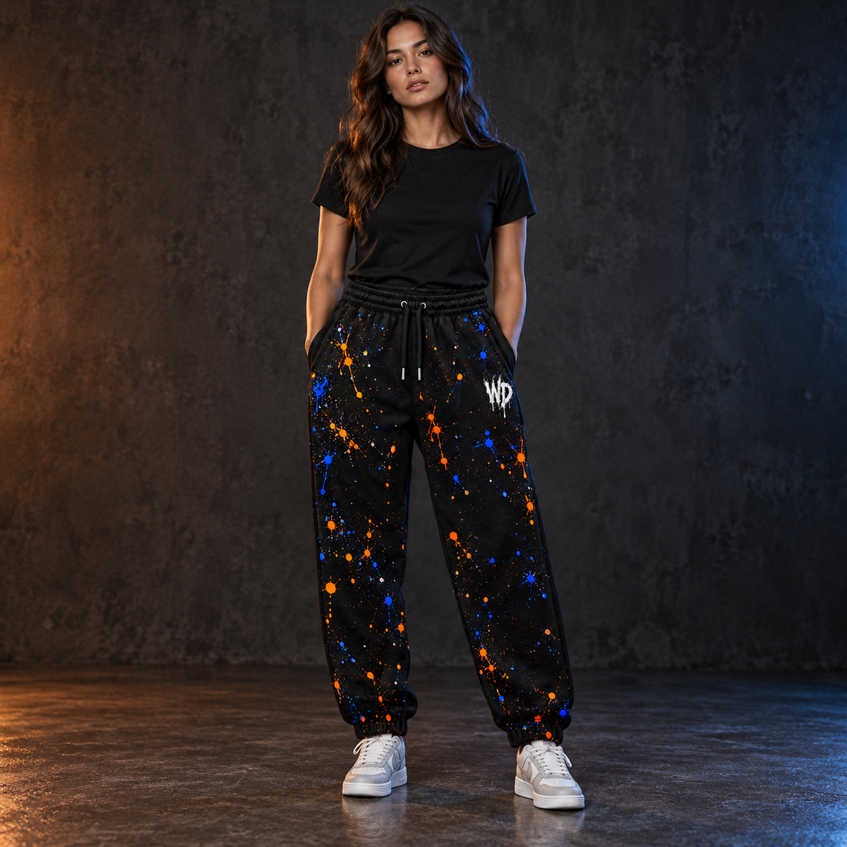 Flame Sweatpants — AI model mockup