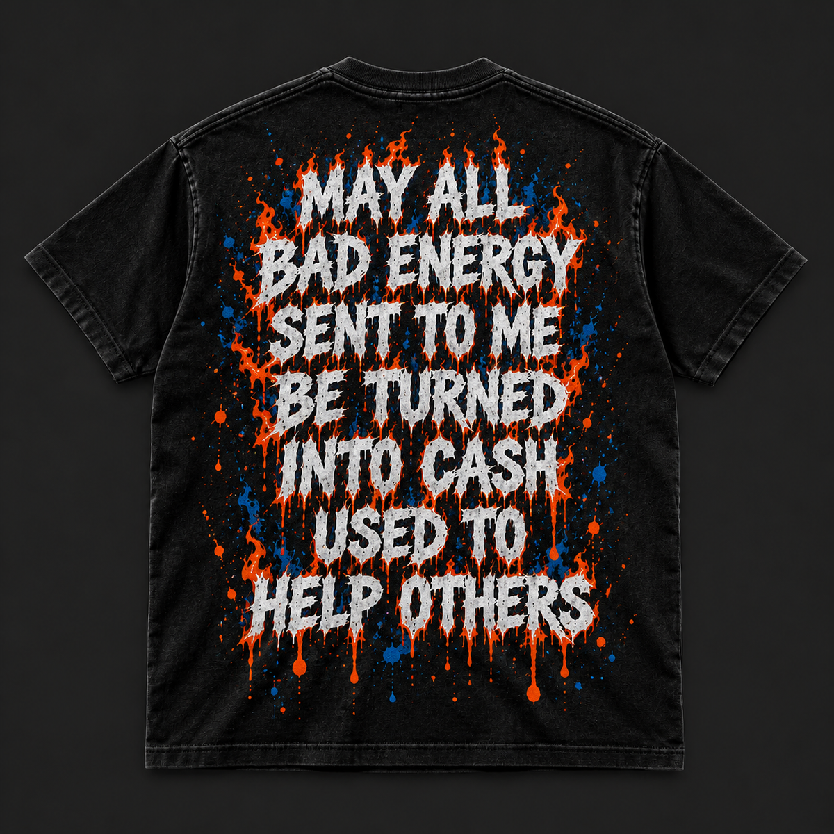 Flame Logo Tee — back with corrected slogan